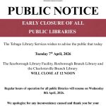 Early Closure of all Public Libraries